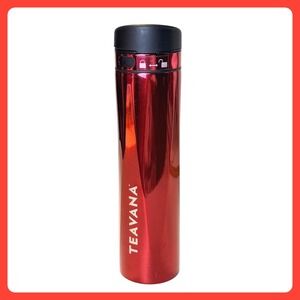 Teavana Tea Tumbler Stainless Steel 16oz Metallic Red Infuser Locking Oblique